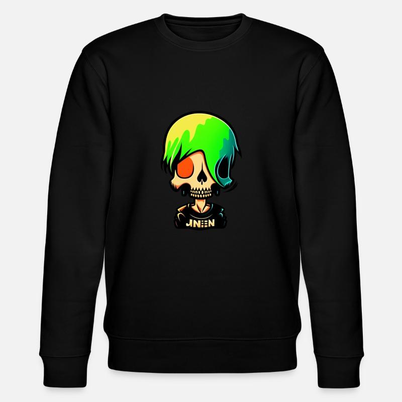 Rotäugiges Skelett - Stanley/Stella Unisex Bio-Sweatshirt CHANGER  - Schwarz