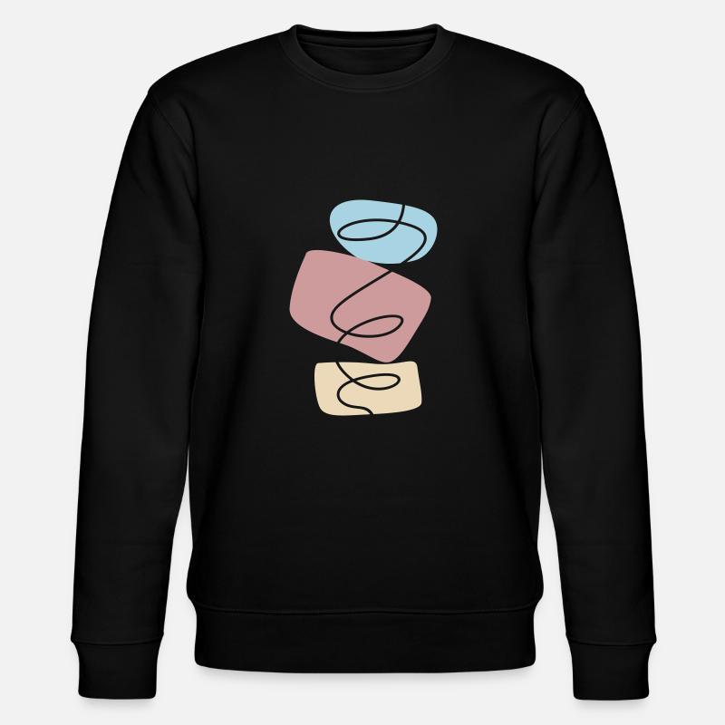 Abstraktes Design Steine stapeln - Stanley/Stella Unisex Bio-Sweatshirt CHANGER  - Schwarz