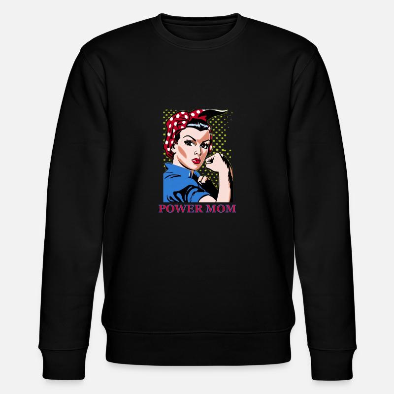 Power-Mama - Stanley/Stella Unisex Bio-Sweatshirt CHANGER  - Schwarz