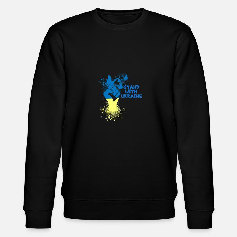 Stand with Ukraine, Ukraine, Graffiti - Stanley/Stella Unisex Bio-Sweatshirt CHANGER  - Schwarz