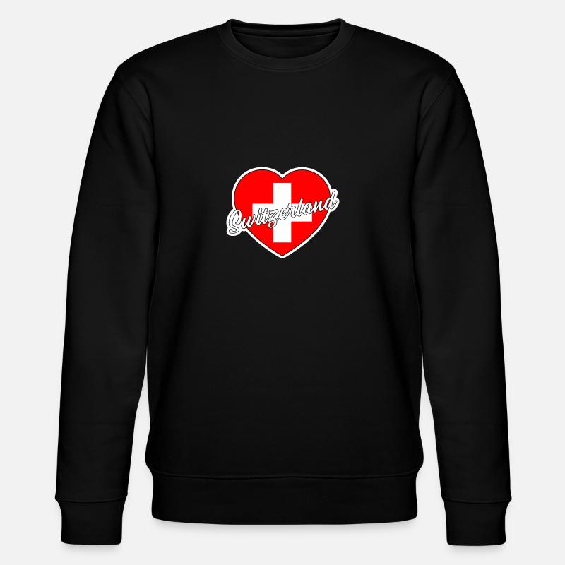 Schweiz - Stanley/Stella Unisex Bio-Sweatshirt CHANGER  - Schwarz