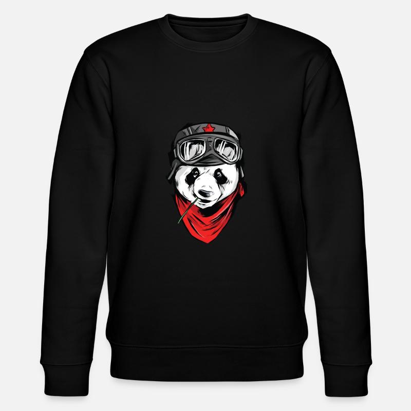 Panda Pilot - Stanley/Stella Unisex Bio-Sweatshirt CHANGER  - Schwarz