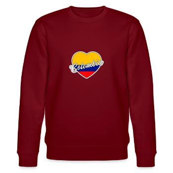 Kolumbien - Stanley/Stella Unisex Bio-Sweatshirt CHANGER  - Burgunderrot - Vorne - Nik (191cm) & Marisol (170cm)