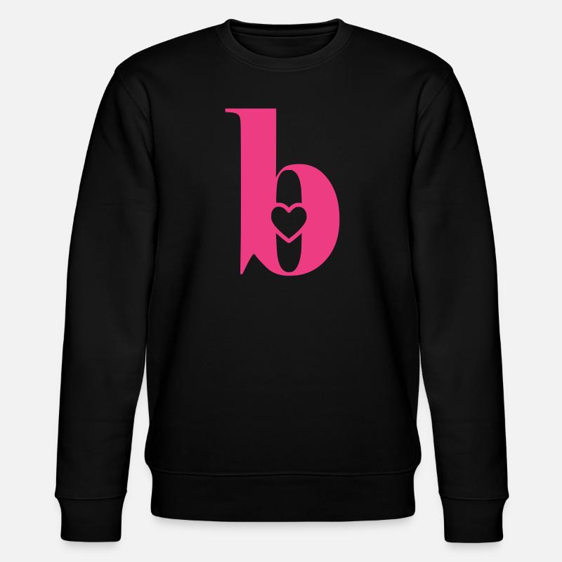 Buchstabe b Anfangsbuchstabe mit Herz - Stanley/Stella Unisex Bio-Sweatshirt CHANGER  - Schwarz