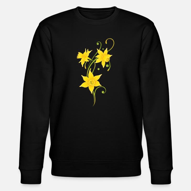 Narzisse Osterglocken Ostern - Stanley/Stella Unisex Bio-Sweatshirt CHANGER  - Schwarz