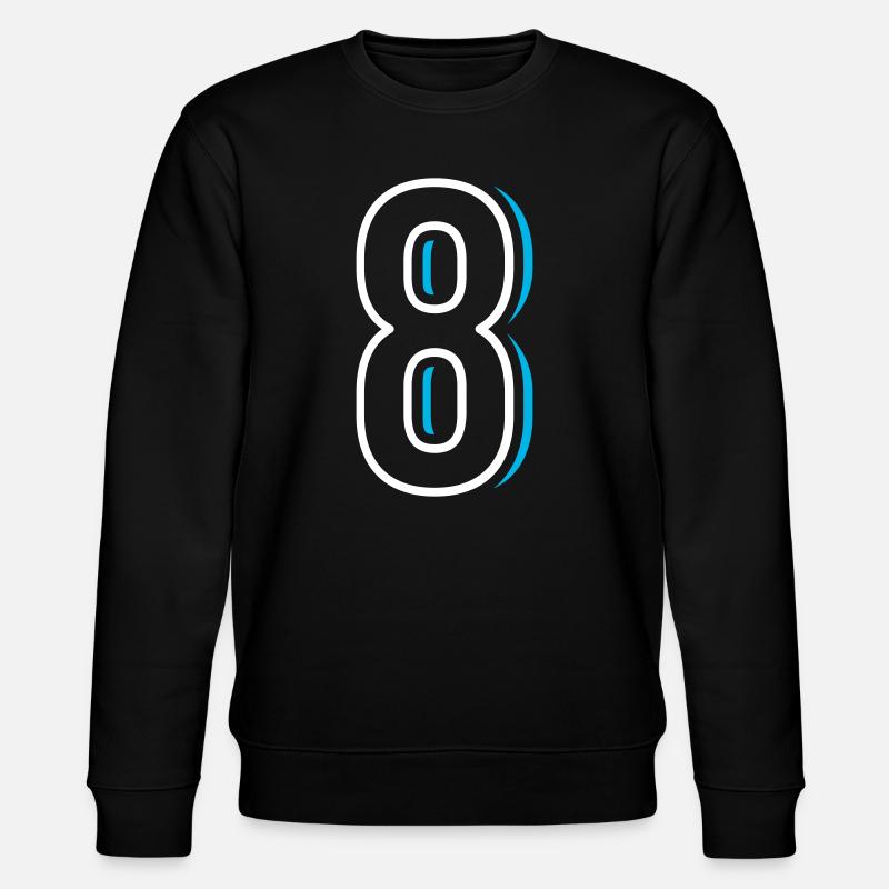 Nummer 8 - Acht - Stanley/Stella Unisex Bio-Sweatshirt CHANGER  - Schwarz