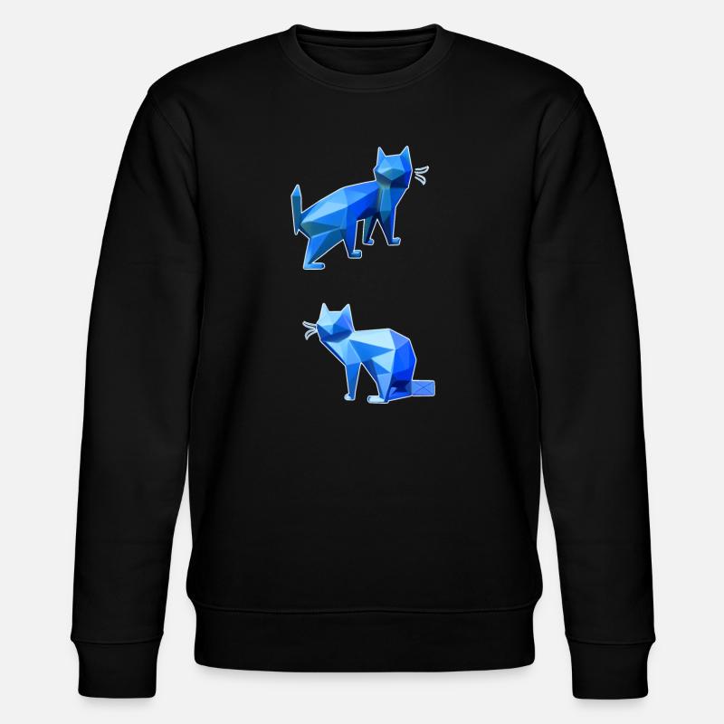 Duo Chat Polygone Bleu - Sweat bio CHANGER Stanley/Stella Unisexe - noir