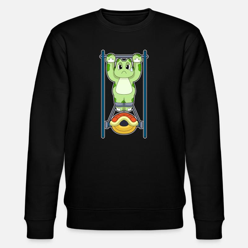 Turtle Bodybuilder Pull-ups Bodybuilding - Stanley/Stella CHANGER Unisex Organic Sweatshirt - black