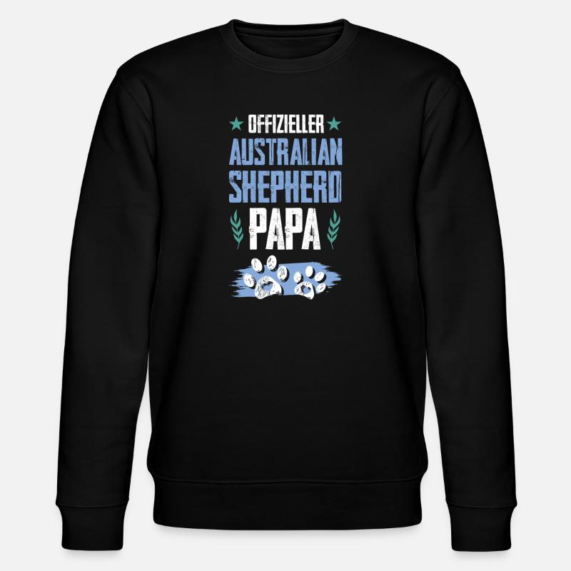 australischer shäferhund hunde papa - Stanley/Stella Unisex Bio-Sweatshirt CHANGER  - Schwarz