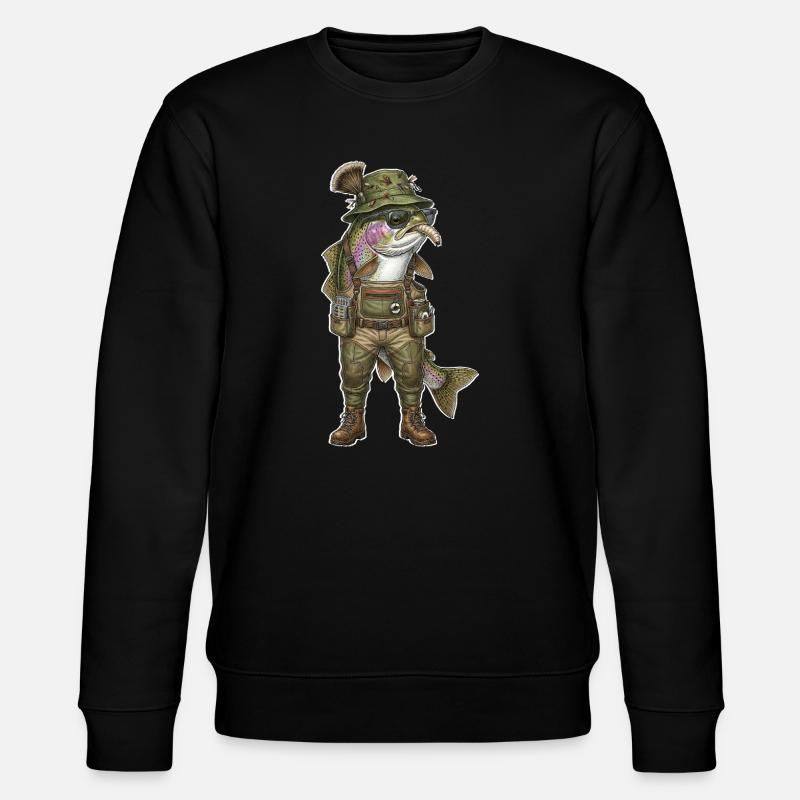 Regenbogenforelle Forelle Angeln Fliegenfischen - Stanley/Stella Unisex Bio-Sweatshirt CHANGER - Schwarz