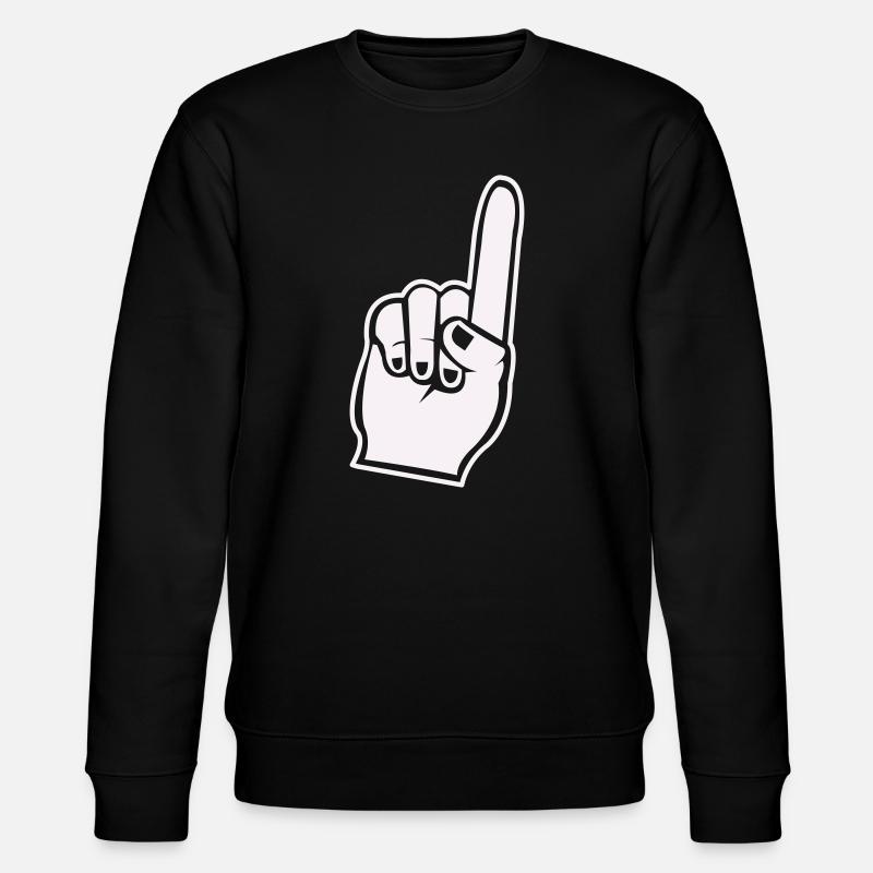 Fan Hand Zeigefinger Icon - Stanley/Stella Unisex Bio-Sweatshirt CHANGER  - Schwarz