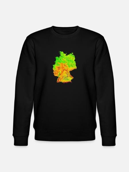 Kort over konturlinjen i TysklandKort over Tyskland - Stanley/Stella økologisk unisex-sweatshirt CHANGER  - sort