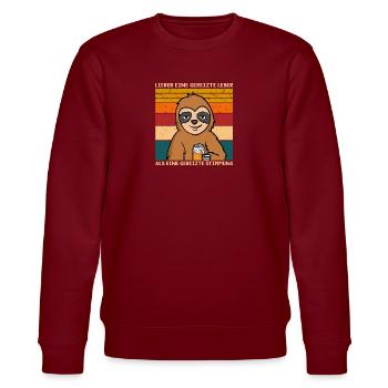 Lieber eine gereizte Leber als gereizte Stimmung - Stanley/Stella Unisex Bio-Sweatshirt CHANGER  - Burgunderrot - Vorne - Nik (191cm) & Marisol (170cm)
