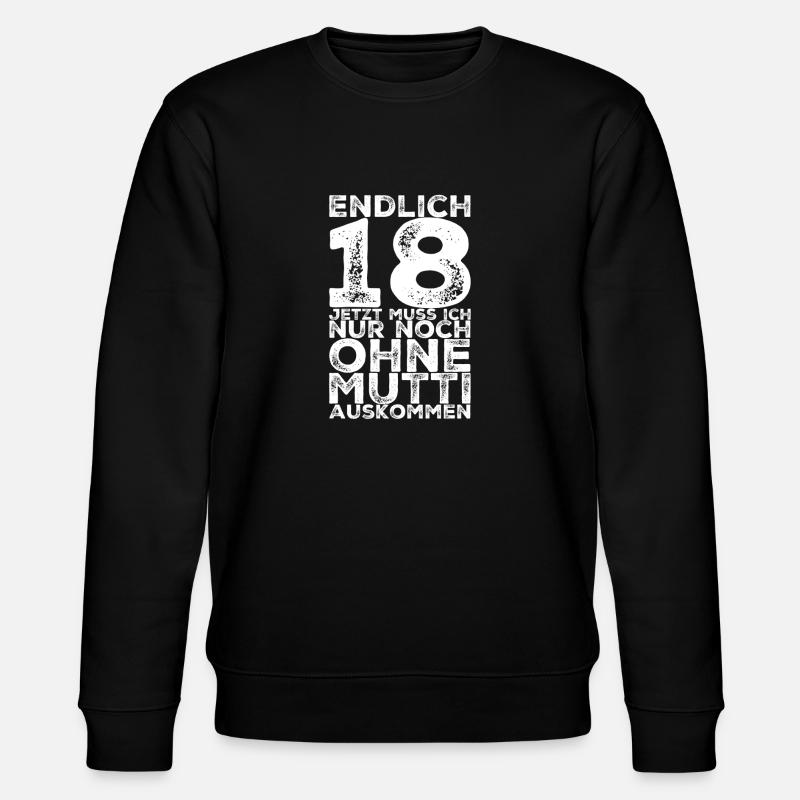 Endlich 18 - Stanley/Stella Unisex Bio-Sweatshirt CHANGER  - Schwarz