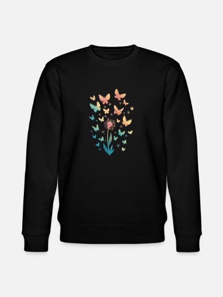 Schmetterlinge Aquarell - Stanley/Stella Unisex Bio-Sweatshirt CHANGER  - Schwarz
