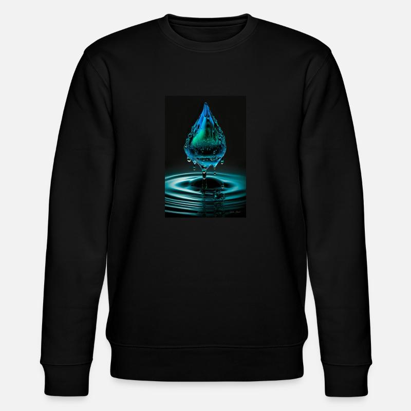 Tropfen cyan 3 - Stanley/Stella Unisex Bio-Sweatshirt CHANGER  - Schwarz