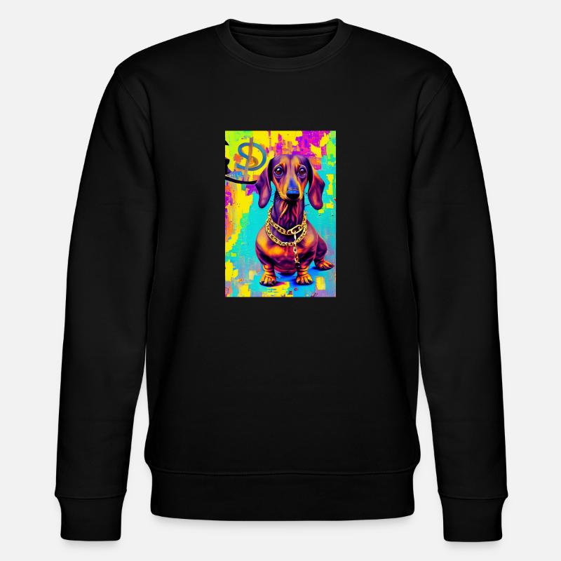 Modern Pop Art Print | Badger with Graffiti Colorful - Stanley/Stella CHANGER Unisex Organic Sweatshirt - black
