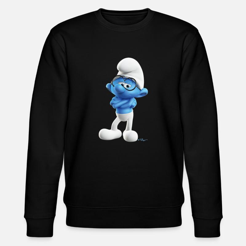 Die Schlümpfe Schlaubi Schlumpf - Stanley/Stella Unisex Bio-Sweatshirt CHANGER  - Schwarz