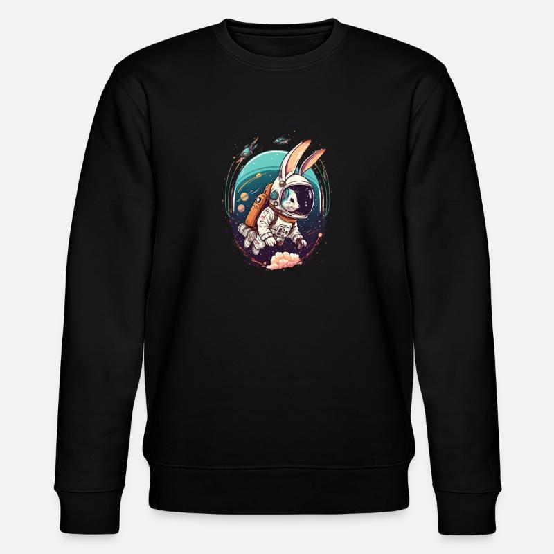 Rabbit in space - Stanley/Stella CHANGER Unisex Organic Sweatshirt - black
