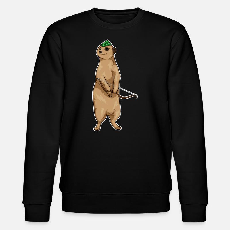 Erdmännchen Bogenschütze Bogen - Stanley/Stella Unisex Bio-Sweatshirt CHANGER  - Schwarz