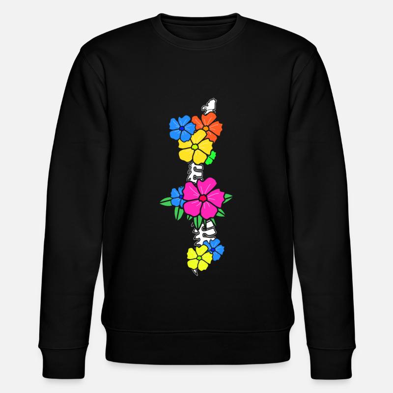 Physiothérapeute fleurs os - Sweat bio CHANGER Stanley/Stella Unisexe - noir