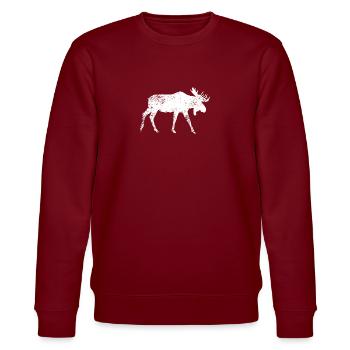 Vintage Moose - Stanley/Stella Unisex Bio-Sweatshirt CHANGER  - Burgunderrot - Vorne - Nik (191cm) & Marisol (170cm)