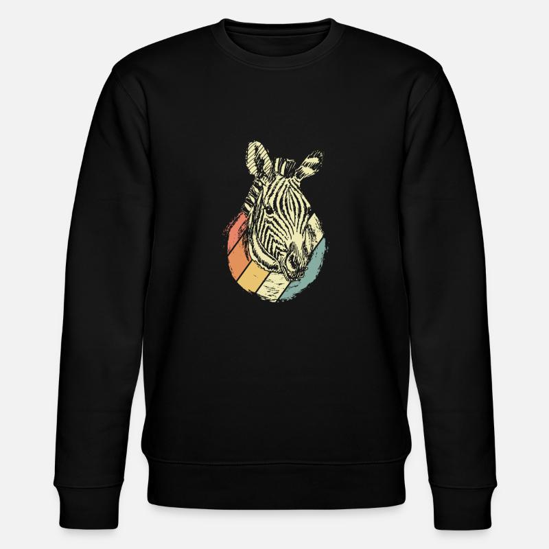 Zebra Kopf - Stanley/Stella Unisex Bio-Sweatshirt CHANGER - Schwarz
