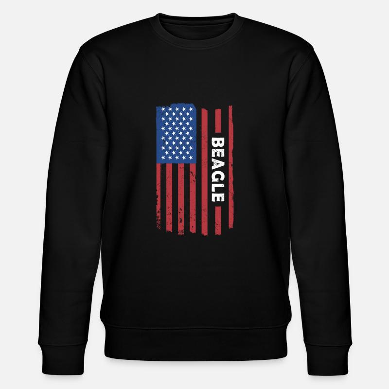 Beagle Us Flag - Stanley/Stella Unisex Bio-Sweatshirt CHANGER  - Schwarz