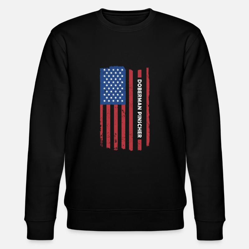 Doberman Pinscher Us Flag - Sweat bio CHANGER Stanley/Stella Unisexe - noir
