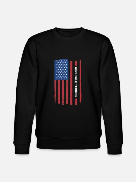 Airedale Terrier Us Flag - Stanley/Stella CHANGER Unisex Organic Sweatshirt - black