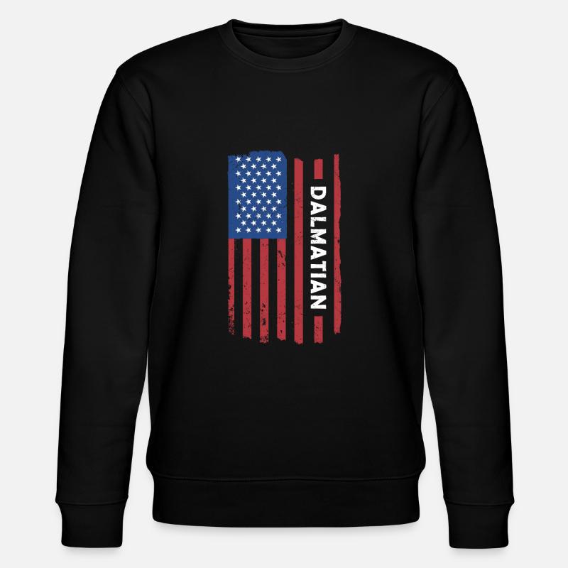 Dalmatian Us Flag - Stanley/Stella Unisex Bio-Sweatshirt CHANGER  - Schwarz