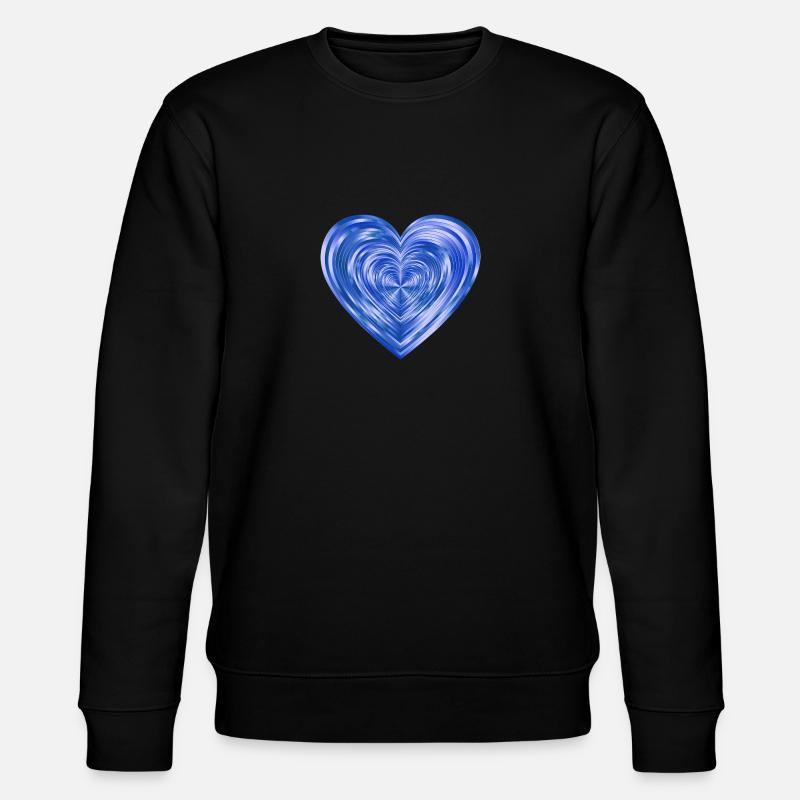 Glaenzendes Herz blau - Stanley/Stella Unisex Bio-Sweatshirt CHANGER  - Schwarz
