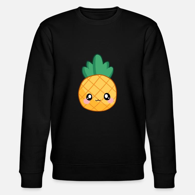 Süße Kawaii Ananas - Stanley/Stella Unisex Bio-Sweatshirt CHANGER  - Schwarz