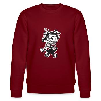 Voodoo Vampir Puppe - Stanley/Stella Unisex Bio-Sweatshirt CHANGER  - Burgunderrot - Vorne - Nik (191cm) & Marisol (170cm)