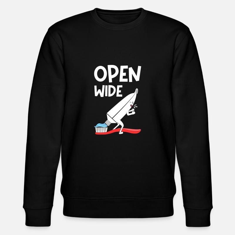 Open Wide - Stanley/Stella Unisex Bio-Sweatshirt CHANGER  - Schwarz