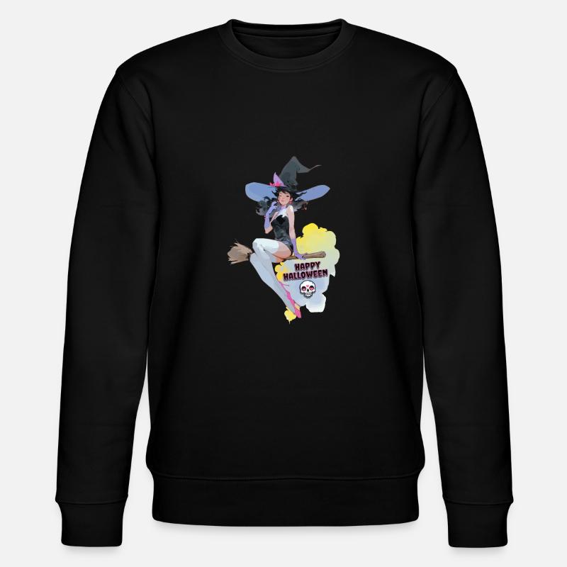 Happy Helloween Witch - Stanley/Stella Unisex Bio-Sweatshirt CHANGER  - Schwarz