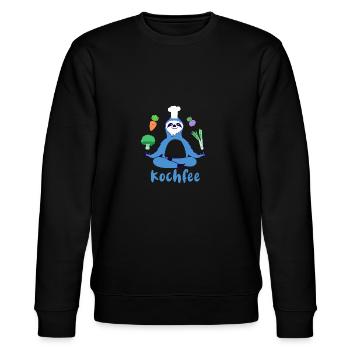 faultier, yoga, möhren, koch, kochfee - Stanley/Stella Unisex Bio-Sweatshirt CHANGER  - Schwarz - Vorne - Nik (191cm) & Marisol (170cm)