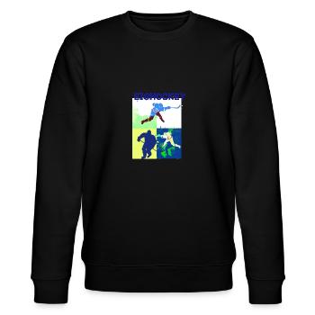 Ice Hockey, Hockey, Graffi, Colorful, Stencil - Stanley/Stella CHANGER Unisex Organic Sweatshirt - black - Front - Nik (191cm) & Marisol (170cm)