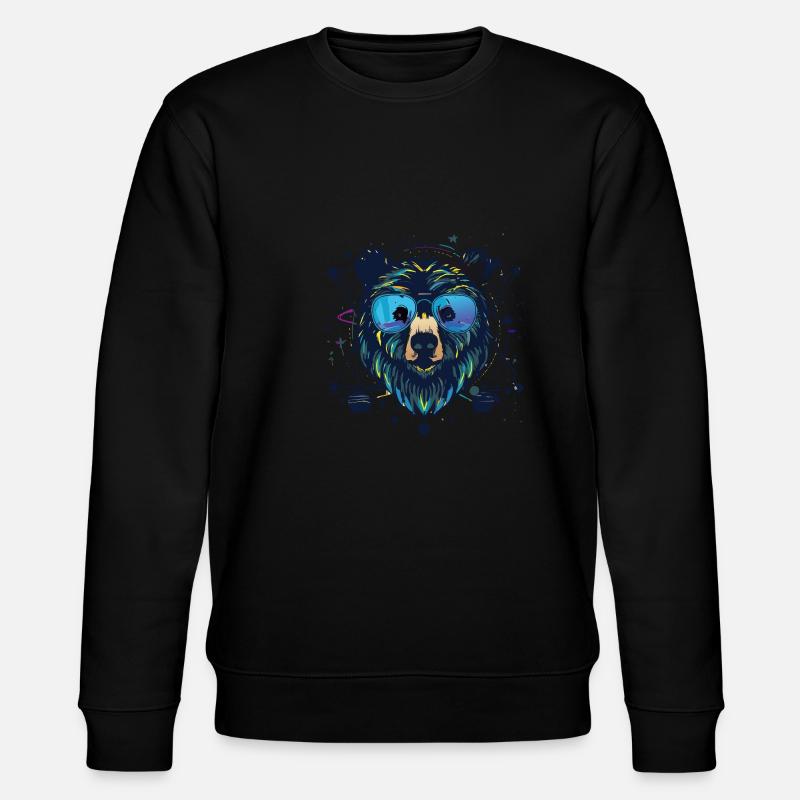 Bär,graffiti ,malerei , bunt,planeten - Stanley/Stella Unisex Bio-Sweatshirt CHANGER - Schwarz
