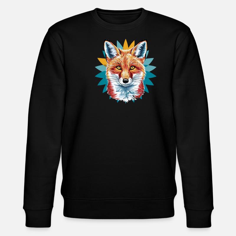 Fuchs - Illustration - Stanley/Stella Unisex Bio-Sweatshirt CHANGER  - Schwarz