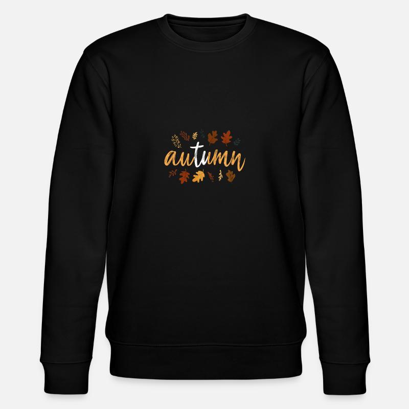 Autumn – Handlettering mit Herbstblättern. - Stanley/Stella Unisex Bio-Sweatshirt CHANGER  - Schwarz