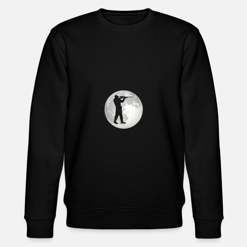 Vollmond - Kerl auf der Jagd - - Stanley/Stella Unisex Bio-Sweatshirt CHANGER  - Schwarz