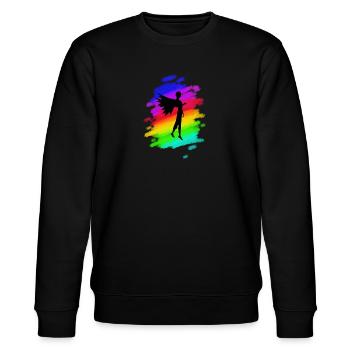 Rainbow Angel - Stanley/Stella Unisex Bio-Sweatshirt CHANGER  - Schwarz - Vorne - Nik (191cm) & Marisol (170cm)