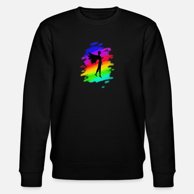Rainbow Angel - Stanley/Stella Unisex Bio-Sweatshirt CHANGER  - Schwarz