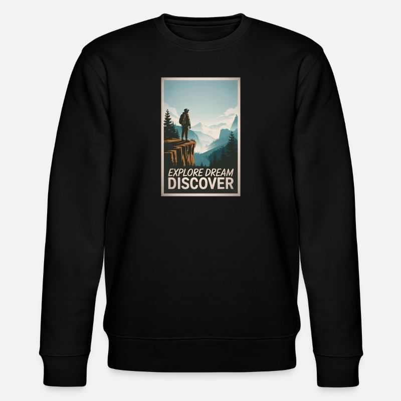 Explore Dream Explore - Stanley/Stella Unisex Bio-Sweatshirt CHANGER  - Schwarz
