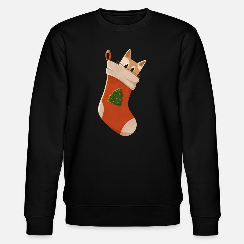 Chat en bas de Noël - Sweat bio CHANGER Stanley/Stella Unisexe - noir