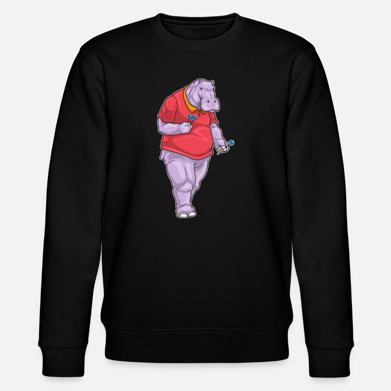 Fléchette hippopotame - Sweat bio CHANGER Stanley/Stella Unisexe - noir