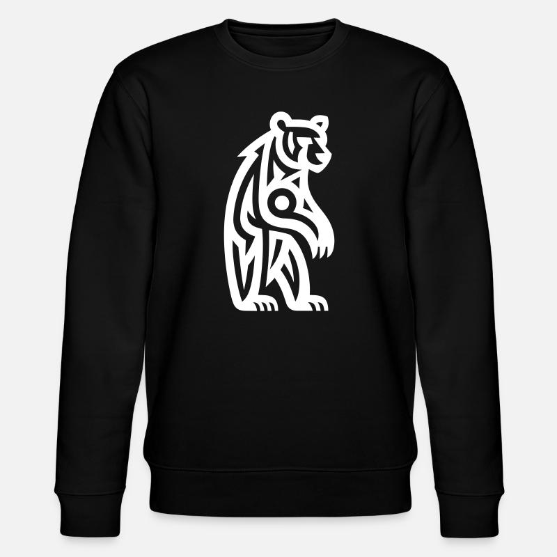 Just a White Bear #3 / JustN-imal - Stanley/Stella Unisex Bio-Sweatshirt CHANGER  - Schwarz