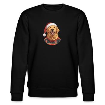 Christmas motif with a Golden Retriever - Stanley/Stella CHANGER Unisex Organic Sweatshirt - black - Front - Nik (191cm) & Marisol (170cm)