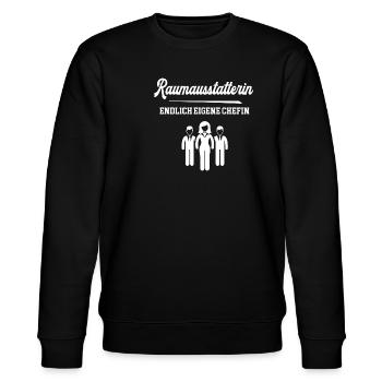 Raumausstatterin Endlich Chefin Raumausstattung - Stanley/Stella Unisex Bio-Sweatshirt CHANGER  - Schwarz - Vorne - Nik (191cm) & Marisol (170cm)